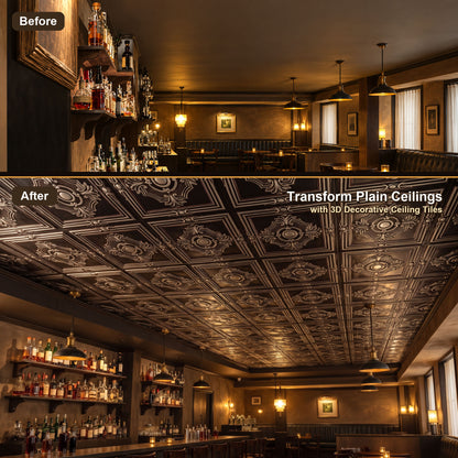 PAINTSDECOR PL38 Traditional silver ceiling tiles