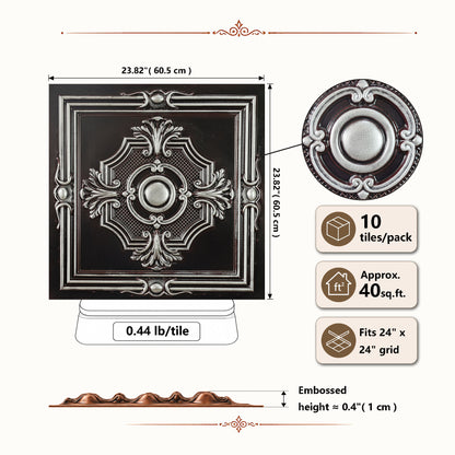 PAINTSDECOR PL38 Traditional silver ceiling tiles