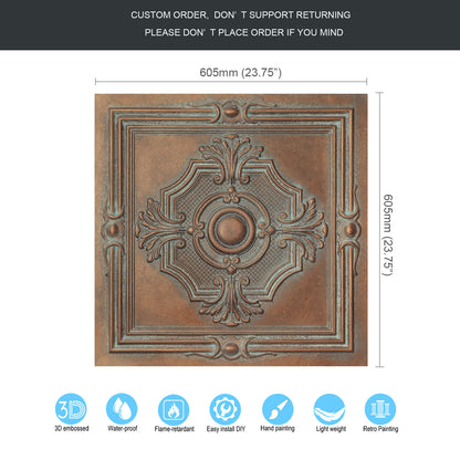 10tiles/lot Faux Tin Ceiling Panels for High-End Restaurants, Coffee Bars and Luxury Apartments PL38