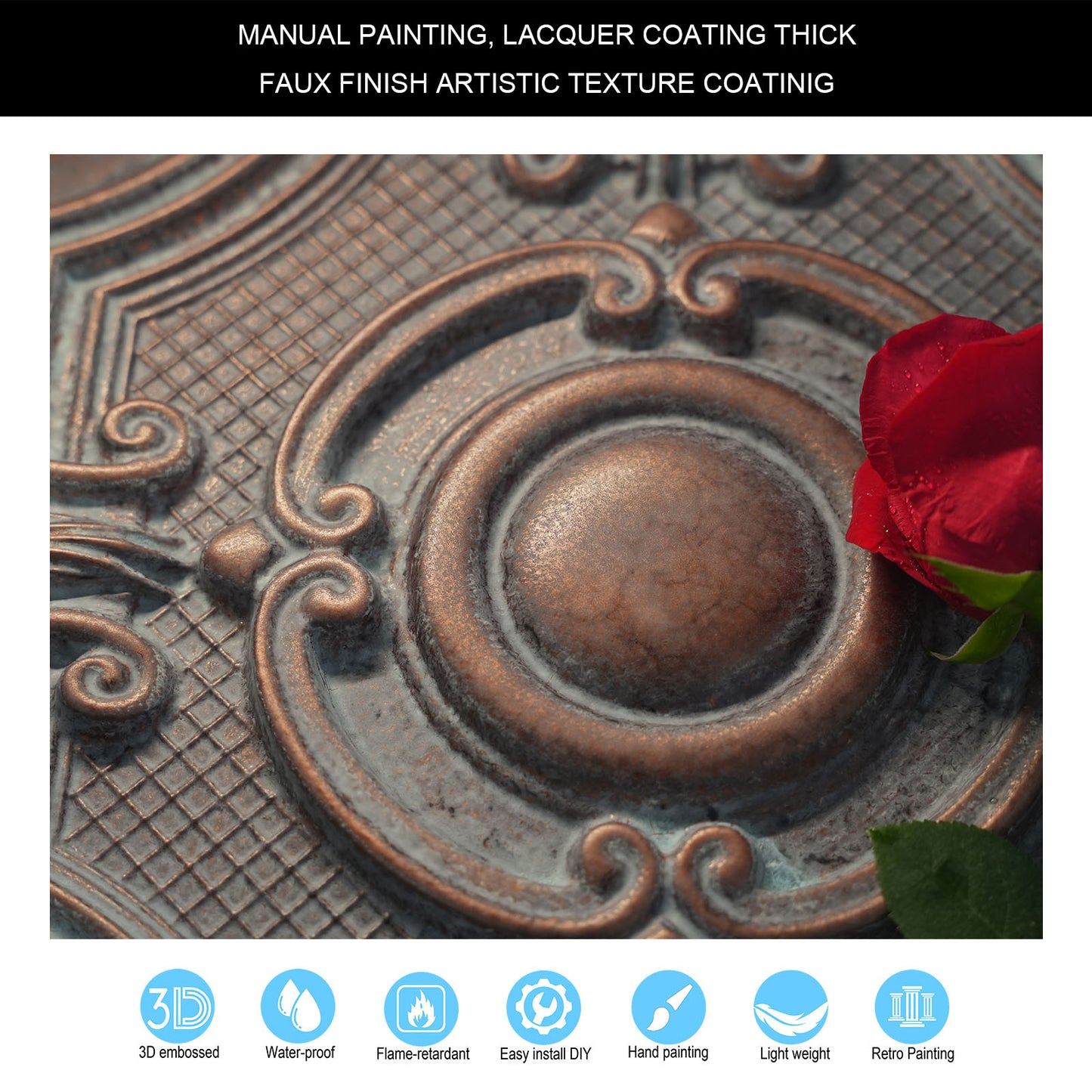 10tiles/lot Faux Tin Ceiling Panels for High-End Restaurants, Coffee Bars and Luxury Apartments PL38