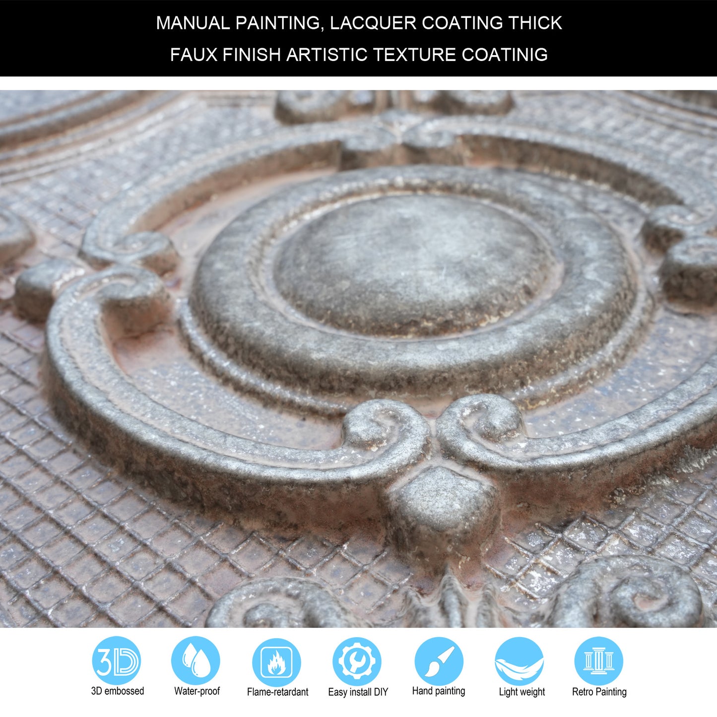 10tiles/lot Glue-Up Ceiling Tiles for Kitchen Renovations, Coffee Shops and Light-Luxury Spaces PL38