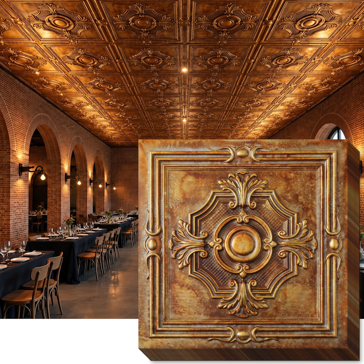 PAINTSDECOR PL38 Weathered Bronze ceiling tiles