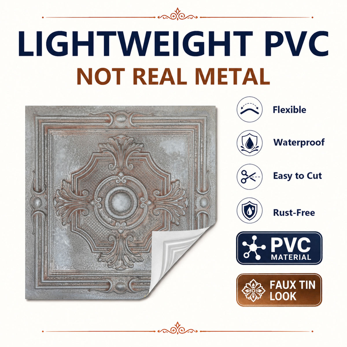 PAINTSDECOR PL38 Weathered Iron ceiling tiles