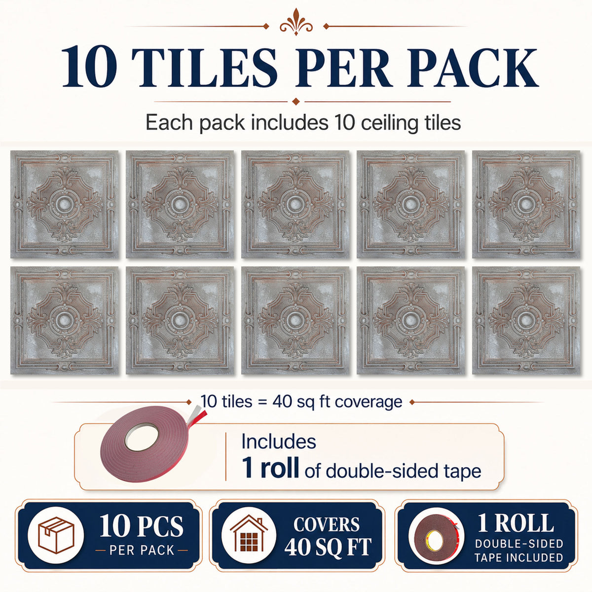 PAINTSDECOR PL38 Weathered Iron ceiling tiles