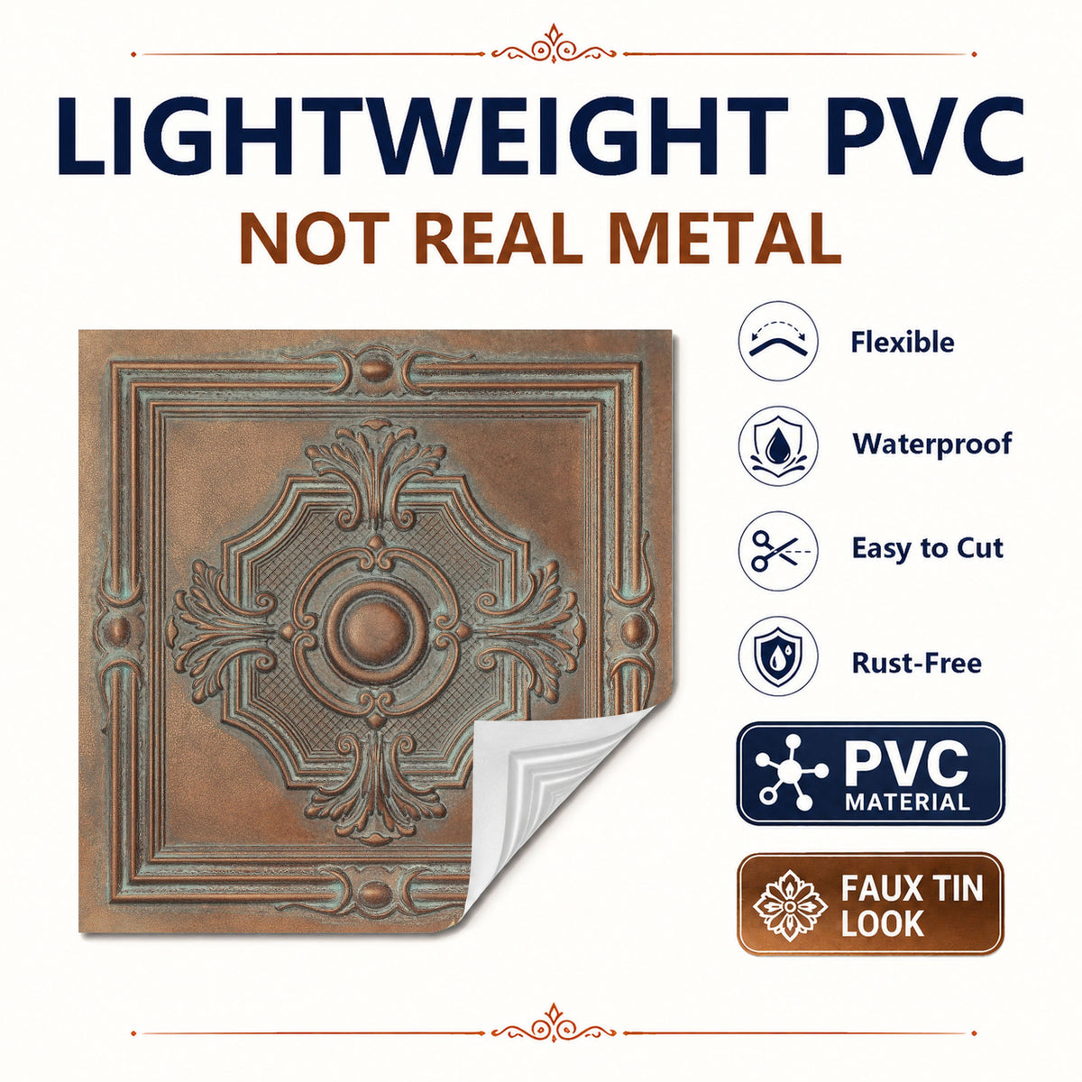 PAINTSDECOR PL38 Weathered copper ceiling tiles