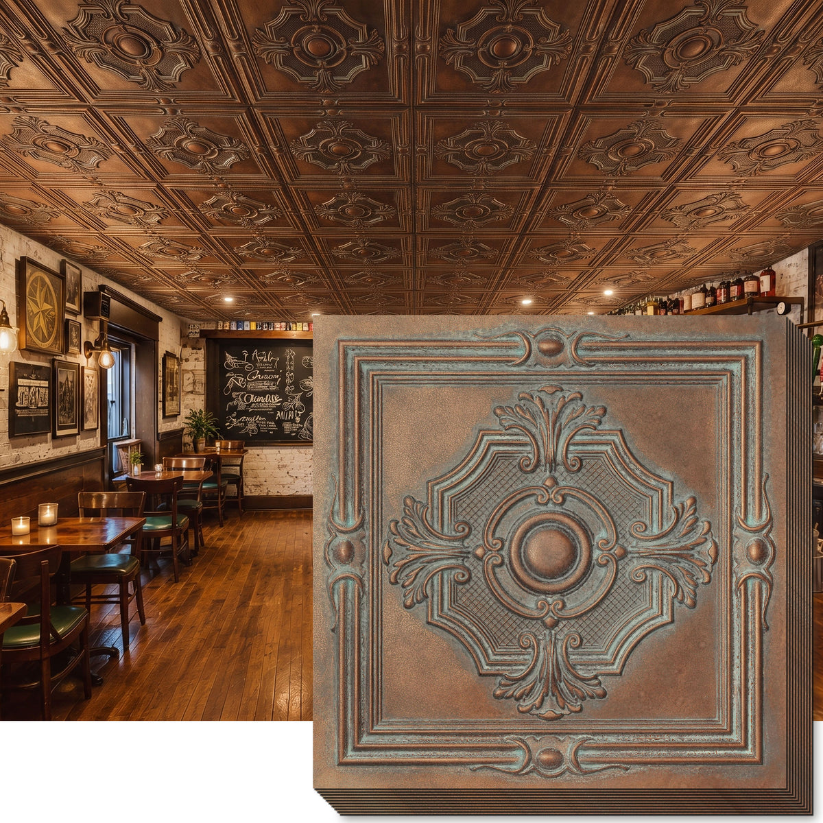 PAINTSDECOR PL38 Weathered copper ceiling tiles