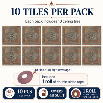 PAINTSDECOR PL38 Weathered copper ceiling tiles