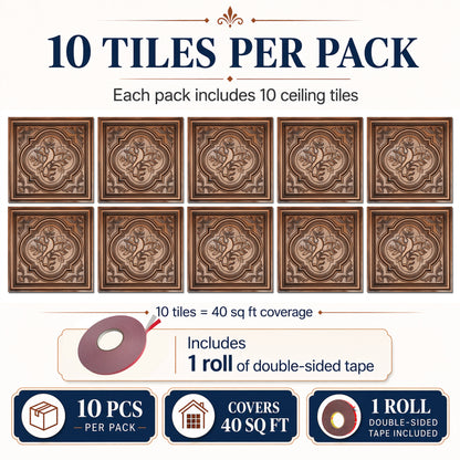PAINTSDECOR PL39 Aged copper ceiling tiles