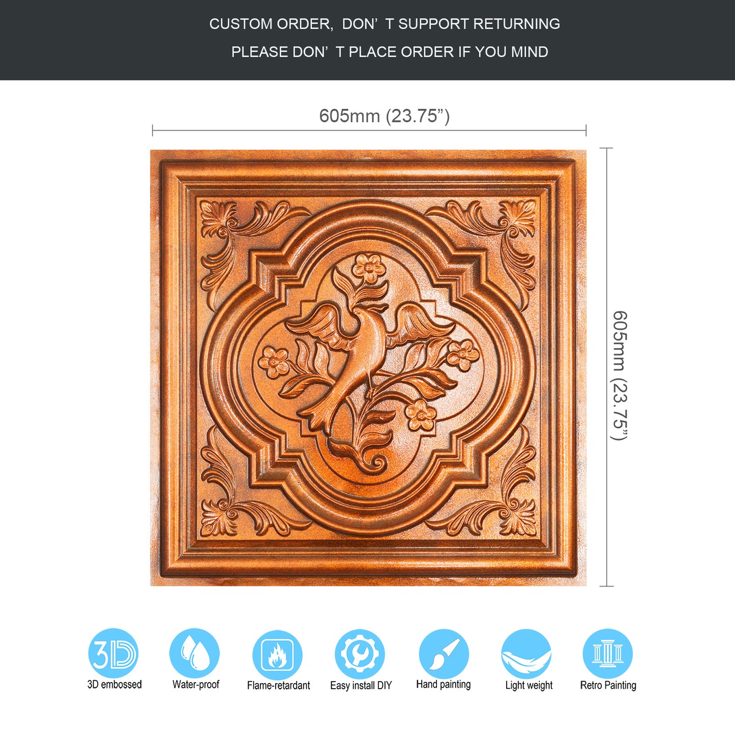 10tiles/lot Multi-Layer 3D Ceiling Tiles for Upscale Restaurants and High-End Bars PL39