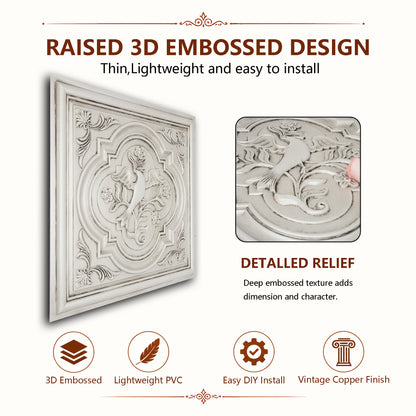 PAINTSDECOR PL39 Aged white ceiling tiles
