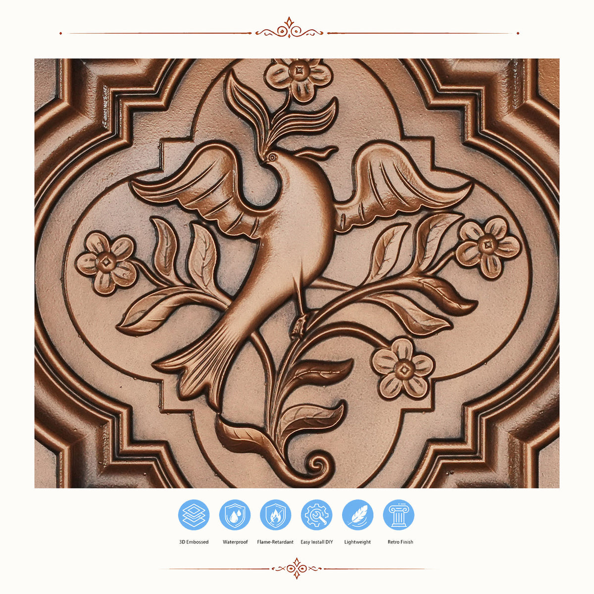 PAINTSDECOR PL39 Aged copper ceiling tiles