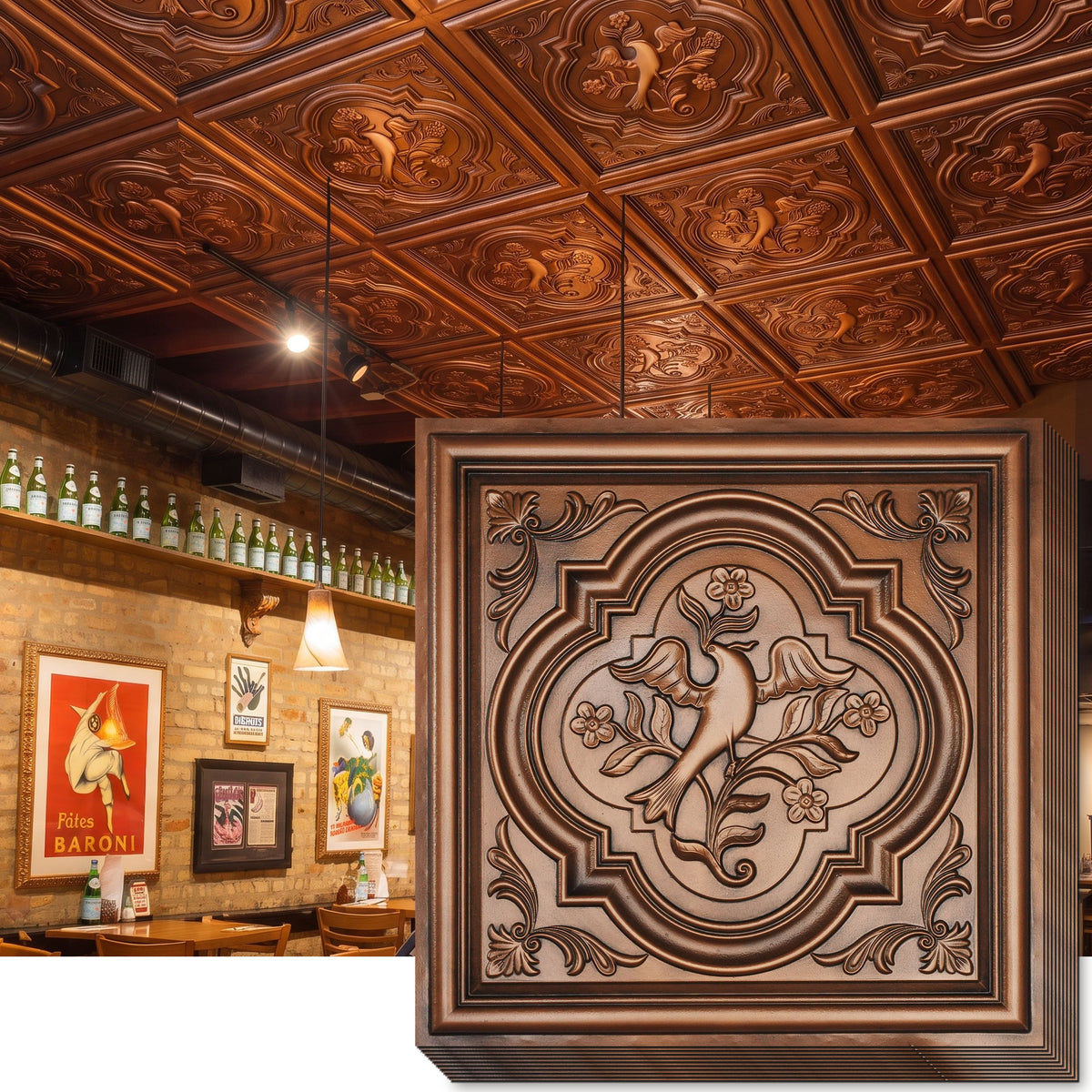 PAINTSDECOR PL39 Aged copper ceiling tiles