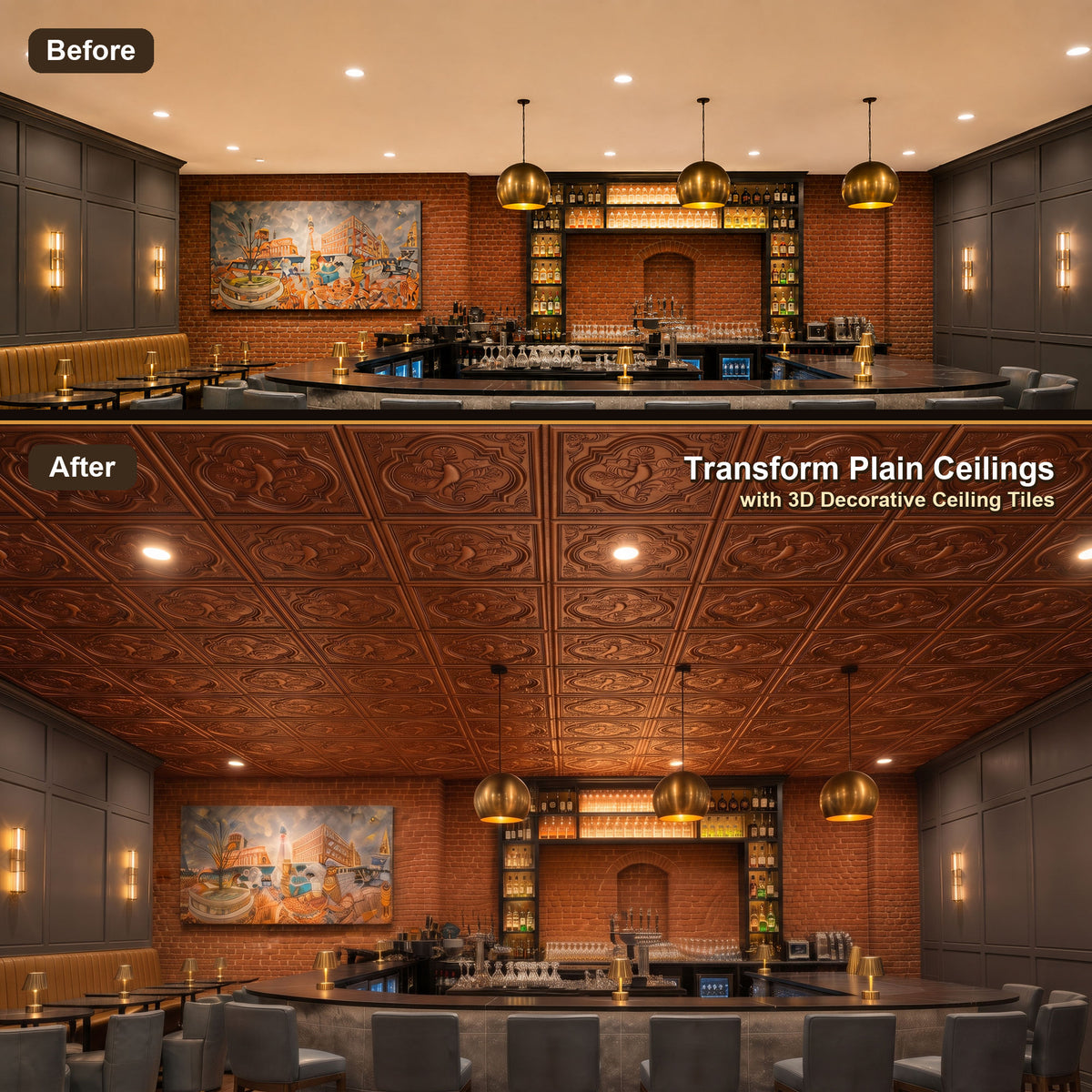 PAINTSDECOR PL39 Aged copper ceiling tiles