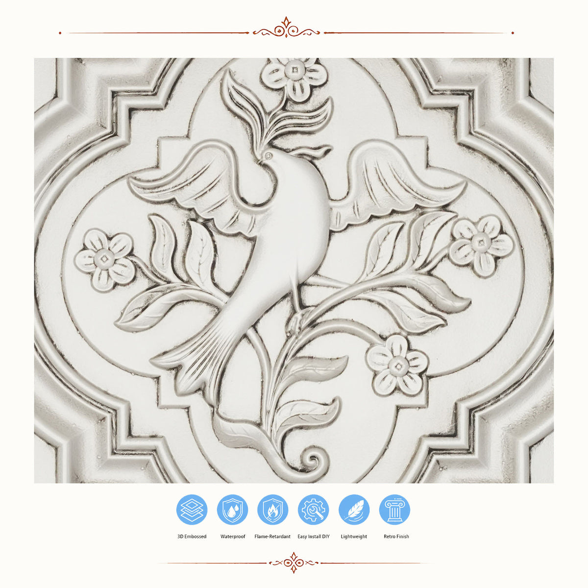 PAINTSDECOR PL39 Aged white ceiling tiles