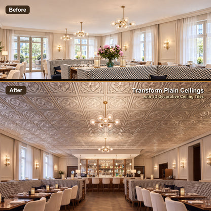 PAINTSDECOR PL39 Aged white ceiling tiles