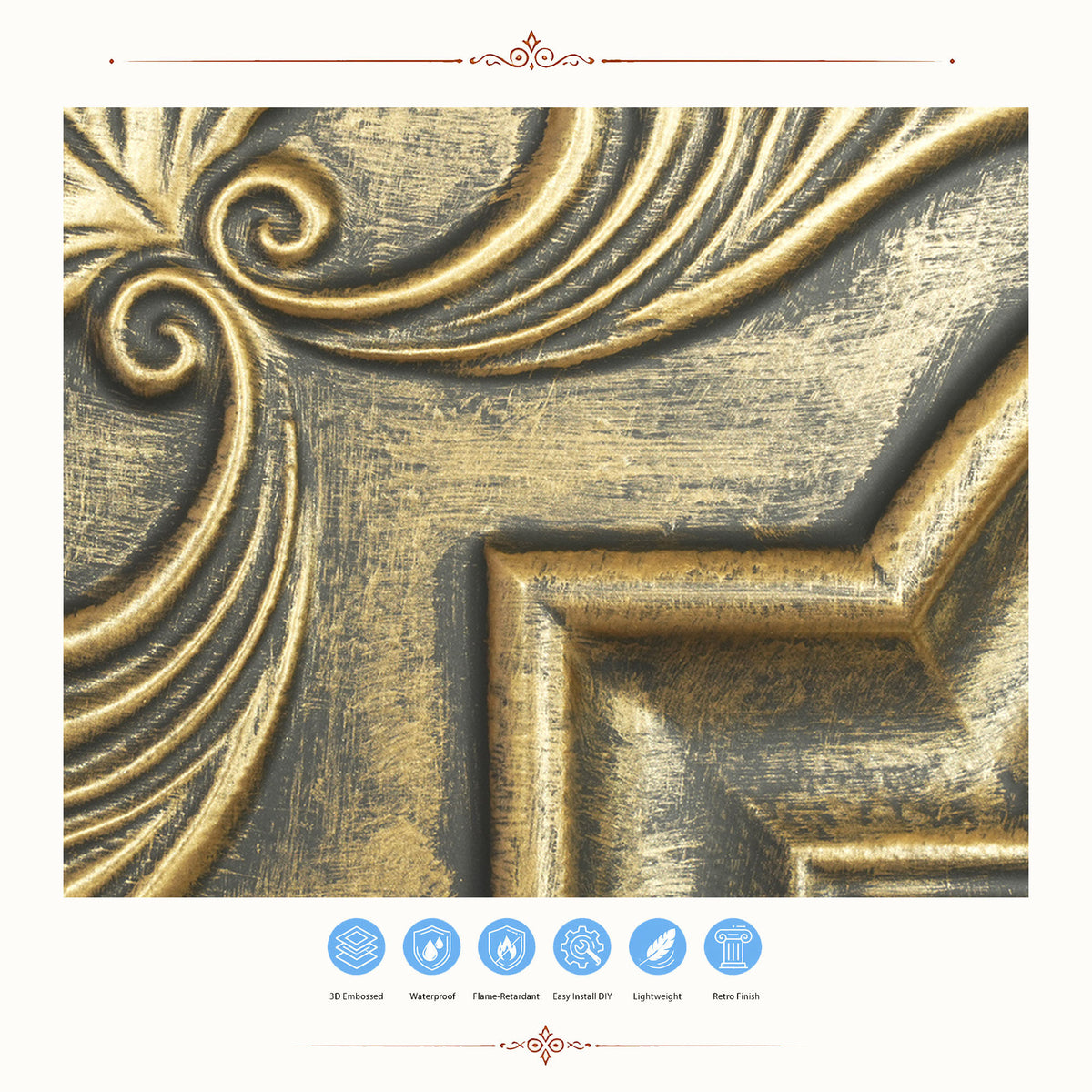 PAINTSDECOR PL39 Ancient gold ceiling tiles