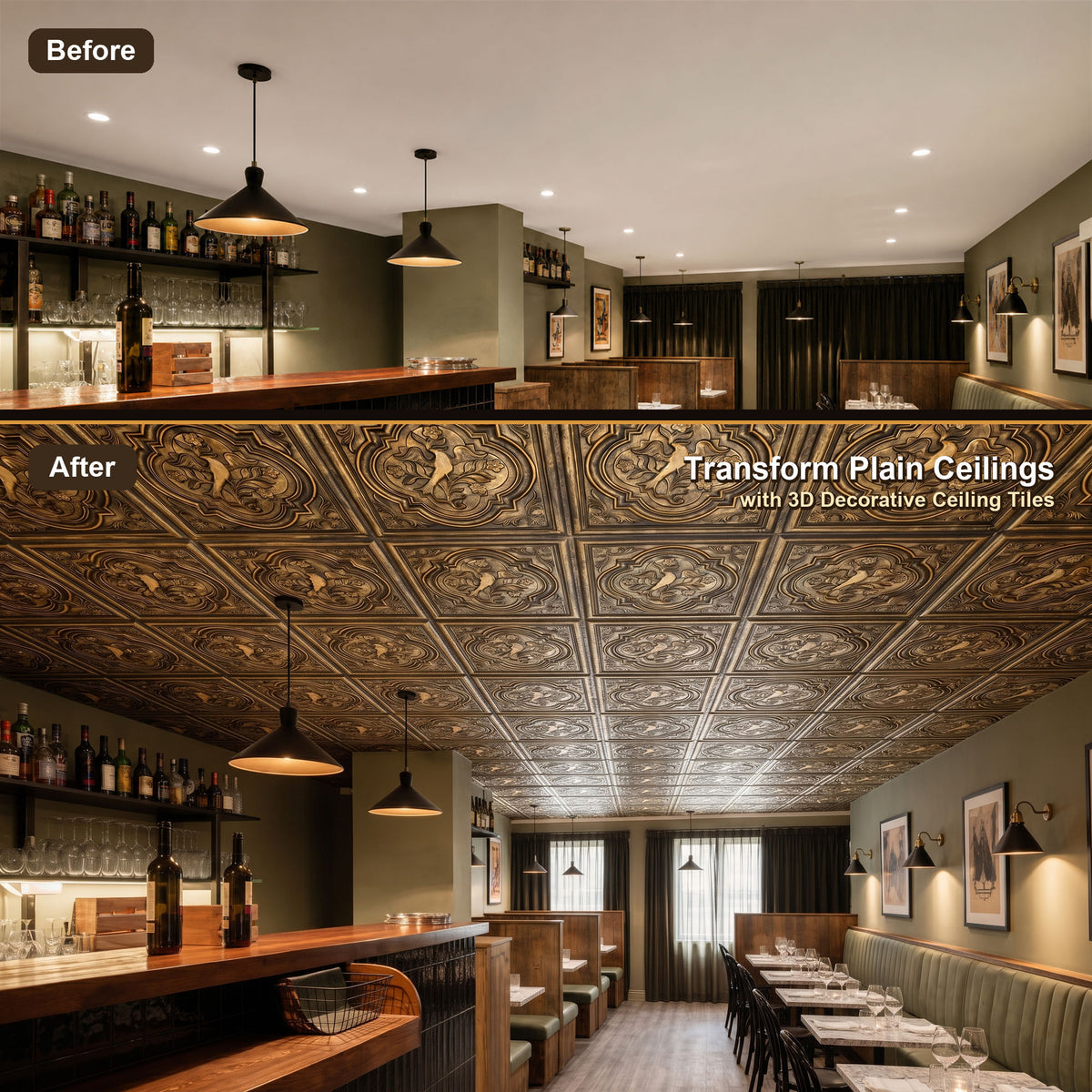 PAINTSDECOR PL39 Ancient gold ceiling tiles