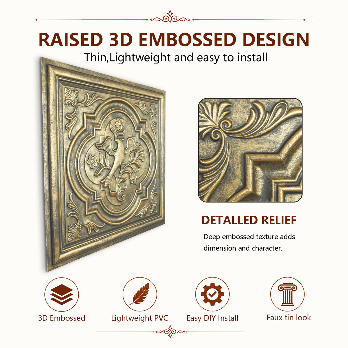 PAINTSDECOR PL39 Ancient gold ceiling tiles