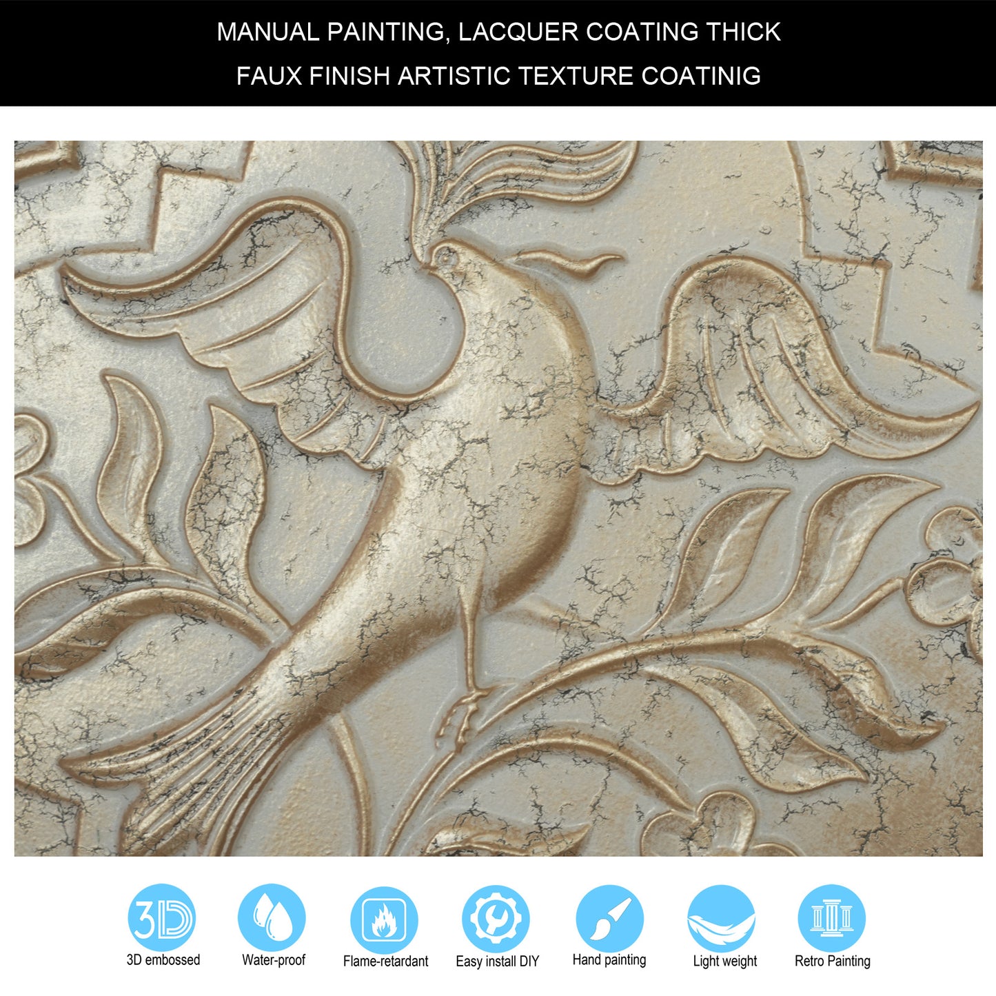 10tiles/lot Embossed Ceiling Tiles for Elegant Restaurants, Coffee Shops and Contemporary Bedrooms PL39