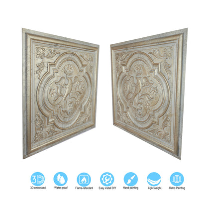 10tiles/lot Embossed Ceiling Tiles for Elegant Restaurants, Coffee Shops and Contemporary Bedrooms PL39