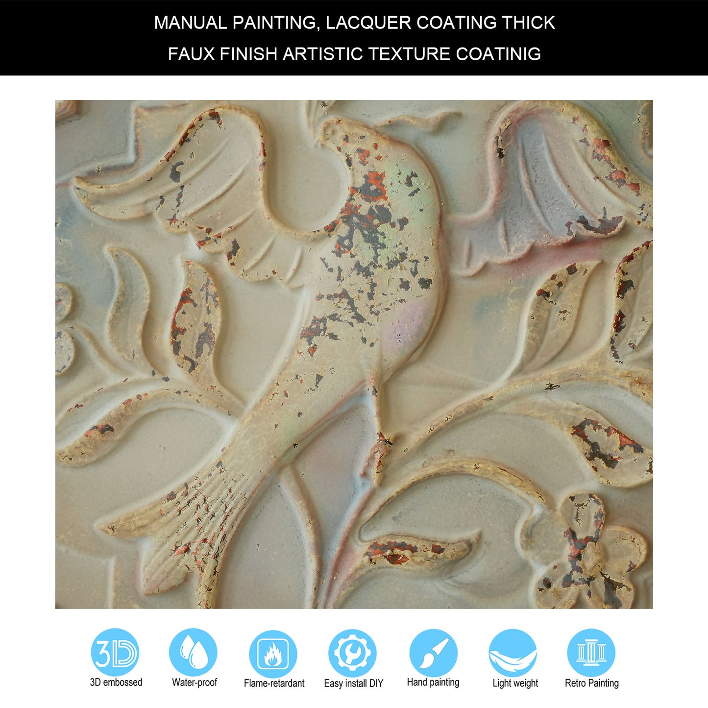 10tiles/lot Embossed Ceiling Tiles for Elegant Restaurants, Coffee Shops and Contemporary Bedrooms PL39