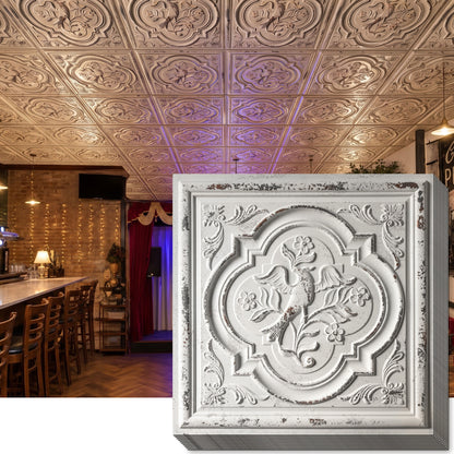 PAINTSDECOR PL39 Distress crack white black ceiling tiles
