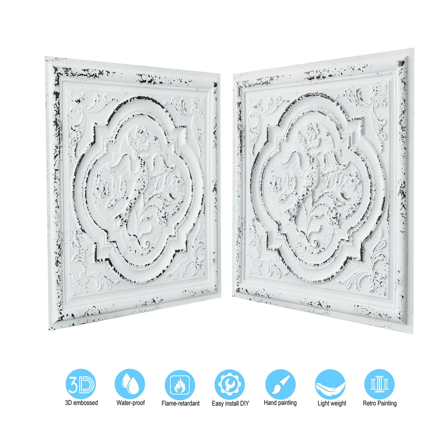 10tiles/lot Embossed Ceiling Tiles for Elegant Restaurants, Coffee Shops and Contemporary Bedrooms PL39