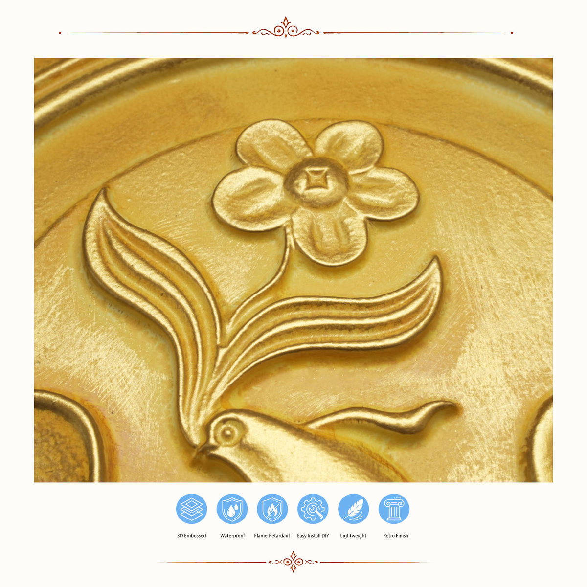 PAINTSDECOR PL39 Golden ceiling tiles