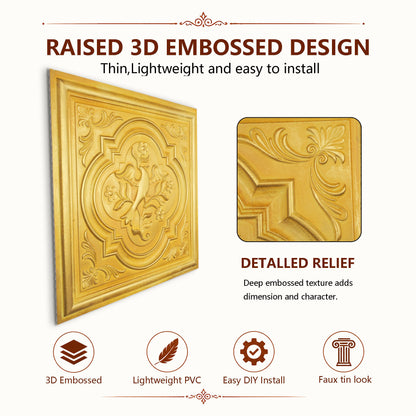 PAINTSDECOR PL39 Golden ceiling tiles