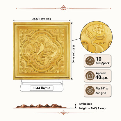 PAINTSDECOR PL39 Golden ceiling tiles