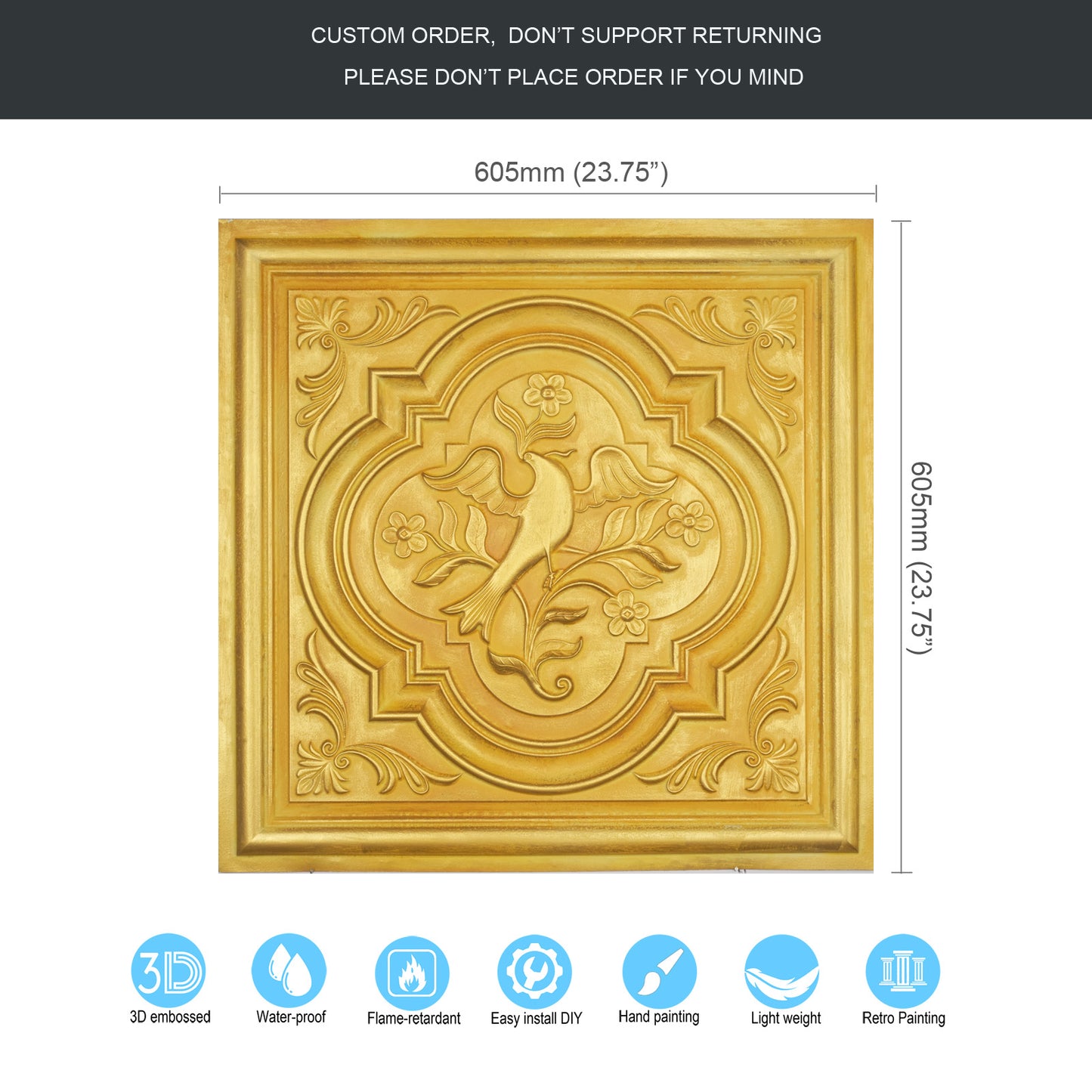 10tiles/lot Multi-Layer 3D Ceiling Tiles for Upscale Restaurants and High-End Bars PL39