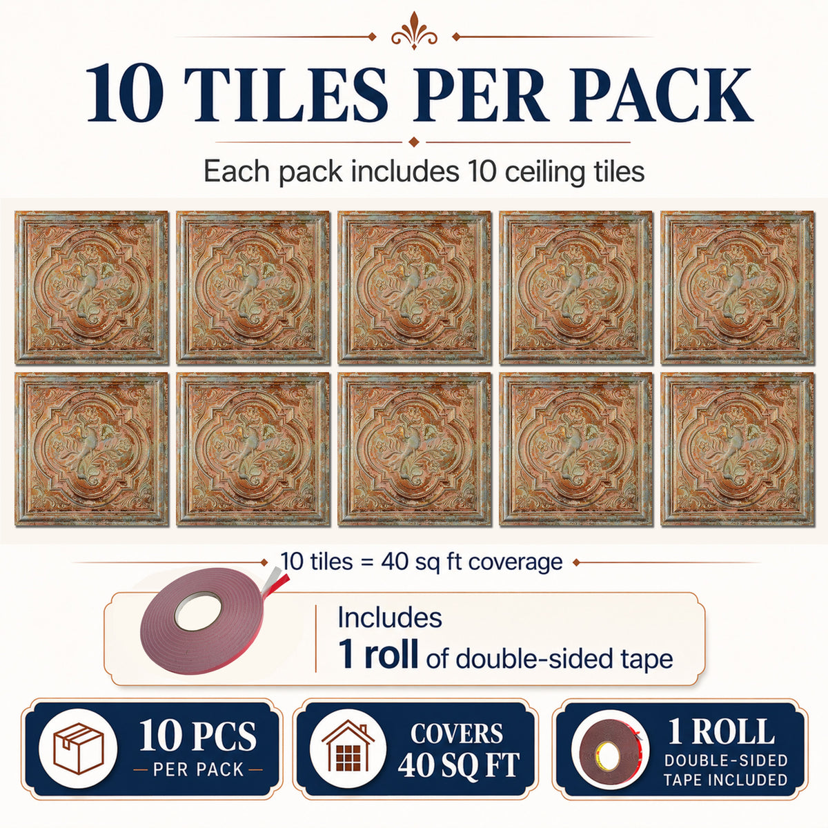 PAINTSDECOR PL39 Palazzo Clay ceiling tiles