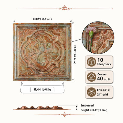 PAINTSDECOR PL39 Palazzo Clay ceiling tiles