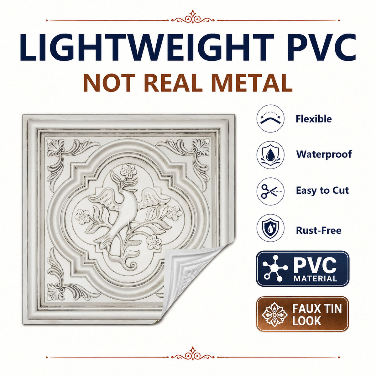 PAINTSDECOR PL39 Aged white ceiling tiles