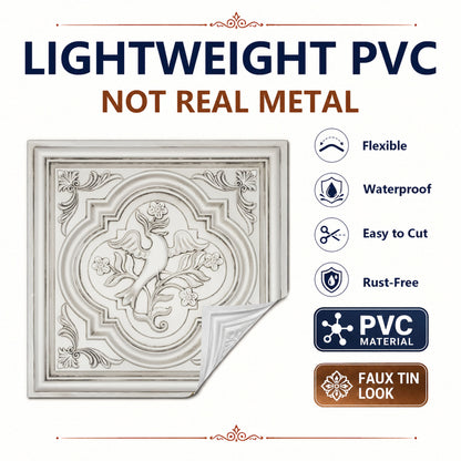 PAINTSDECOR PL39 Aged white ceiling tiles