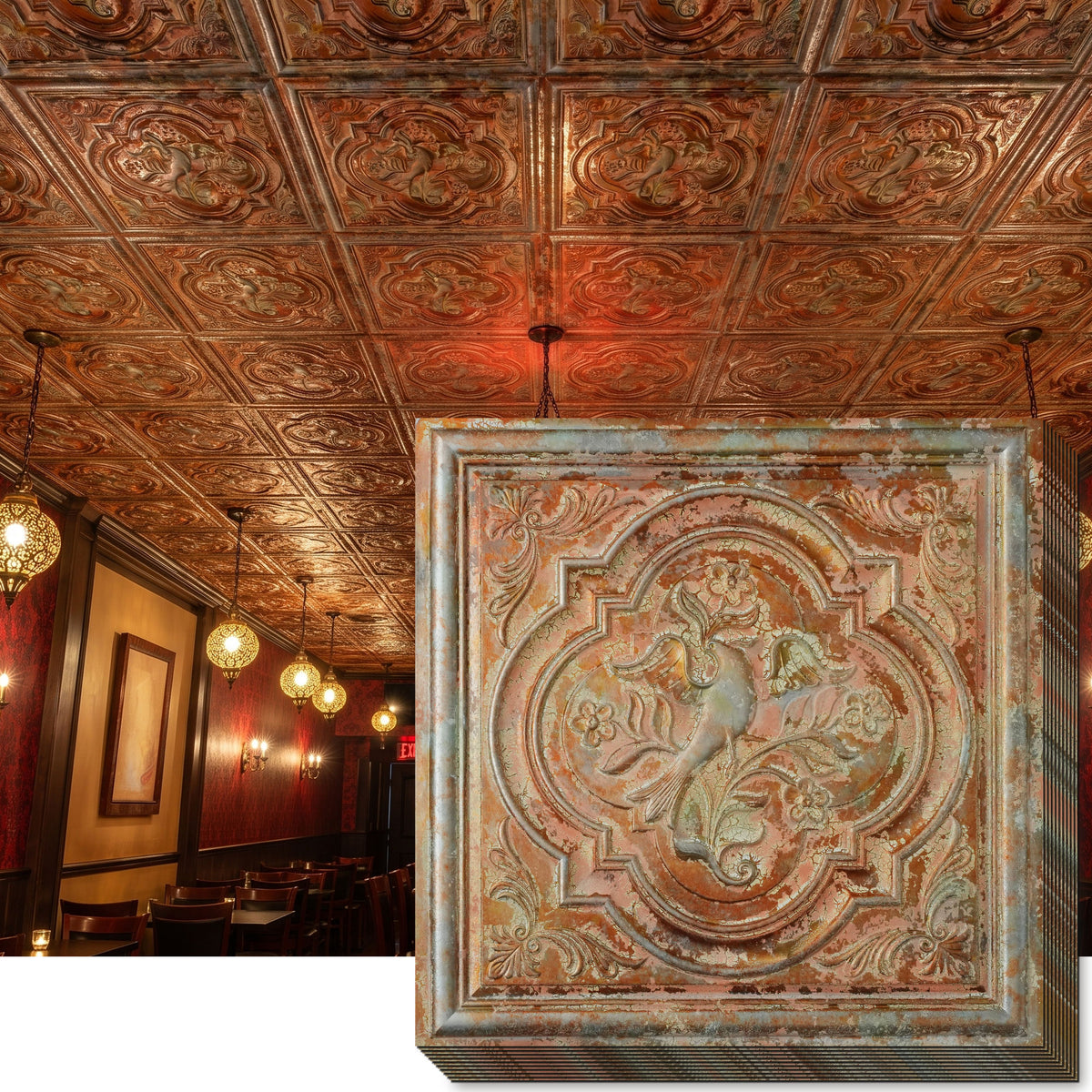 PAINTSDECOR PL39 Palazzo Clay ceiling tiles