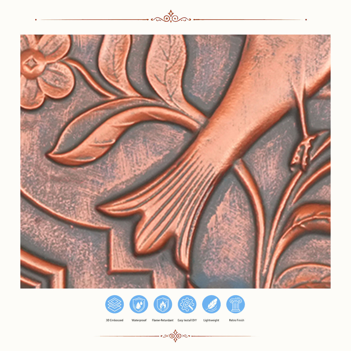 PAINTSDECOR PL39 Rustic copper ceiling tiles