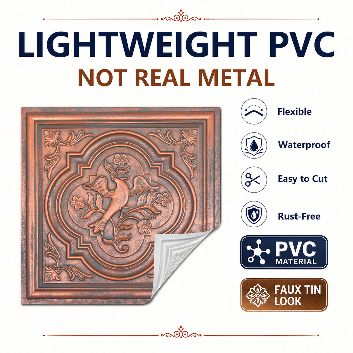 PAINTSDECOR PL39 Rustic copper ceiling tiles