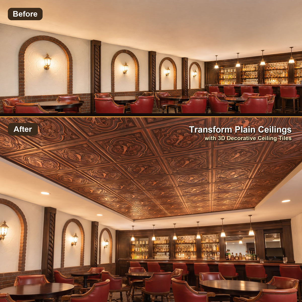 PAINTSDECOR PL39 Rustic copper ceiling tiles