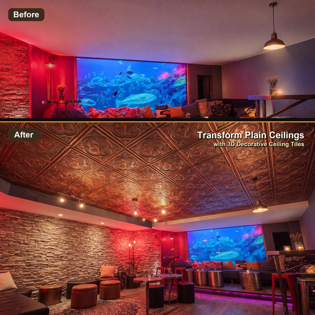 PAINTSDECOR PL39 Rustic copper ceiling tiles