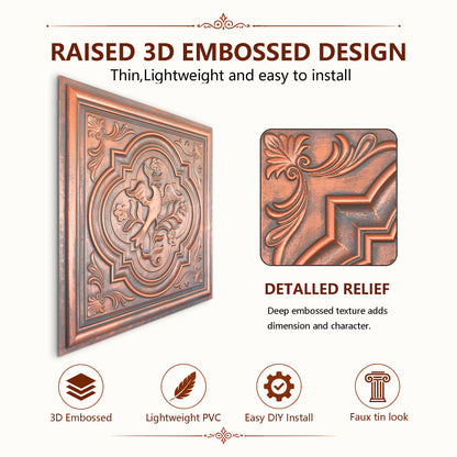 PAINTSDECOR PL39 Rustic copper ceiling tiles