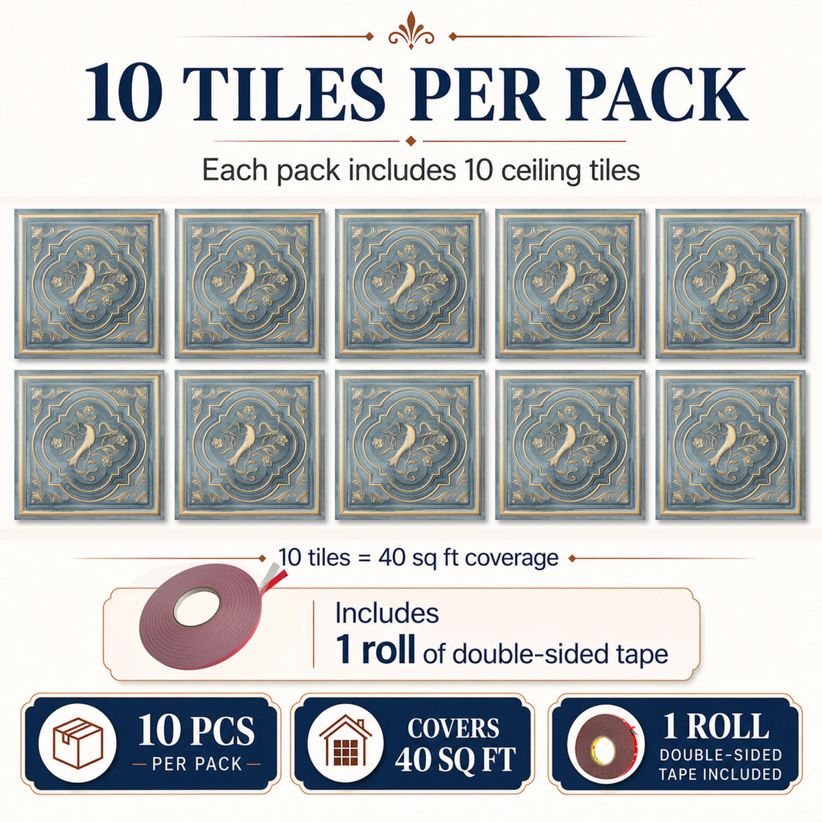 PAINTSDECOR PL39 Smoked gold ceiling tiles