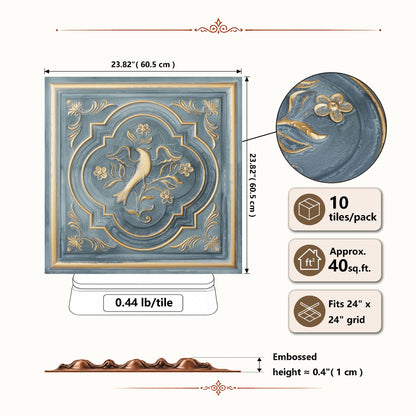 PAINTSDECOR PL39 Smoked gold ceiling tiles