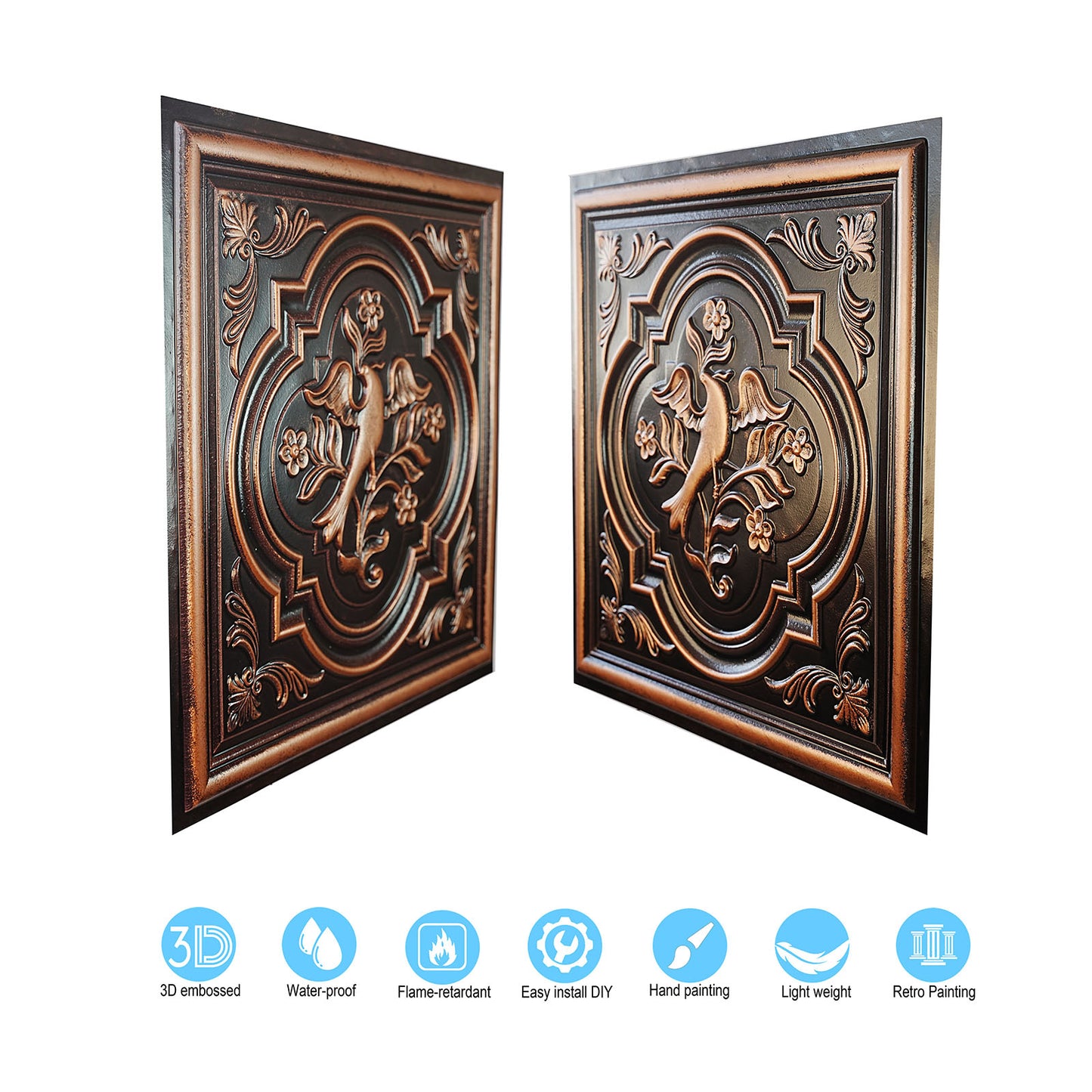 10tiles/lot Artistic Ceiling Tiles for Libraries, Museums, Craft Studios and Cultural Interiors PL39