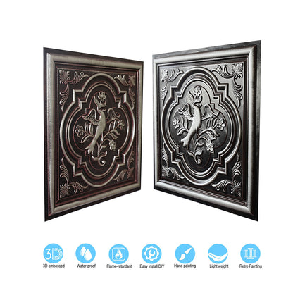 10tiles/lot DIY Faux Metal Ceiling Tile Panels for Café Bars, Studios and Artistic Interiors PL39