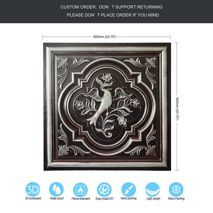 10tiles/lot DIY Faux Metal Ceiling Tile Panels for Café Bars, Studios and Artistic Interiors PL39