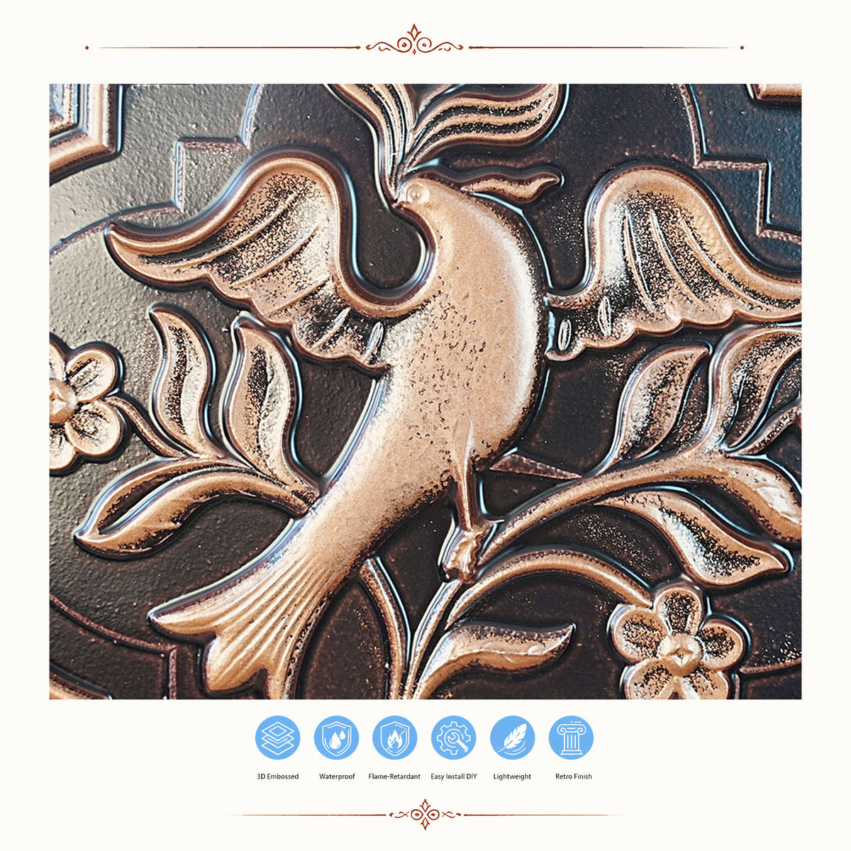 PAINTSDECOR PL39 Traditional copper ceiling tiles