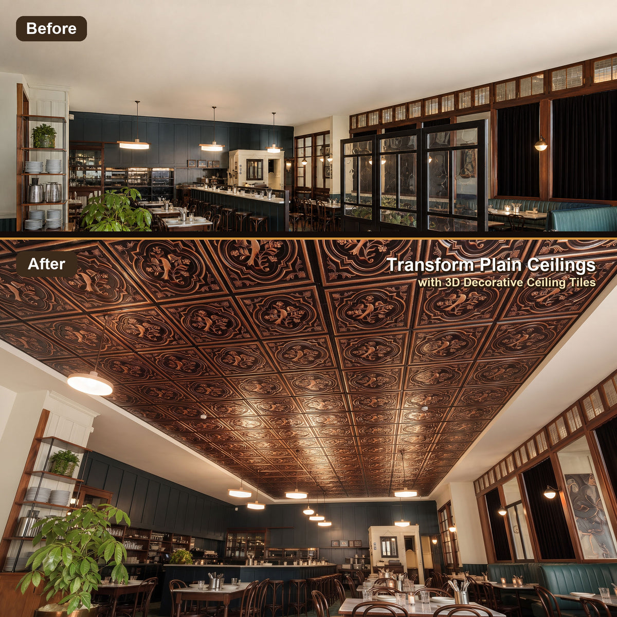 PAINTSDECOR PL39 Traditional copper ceiling tiles