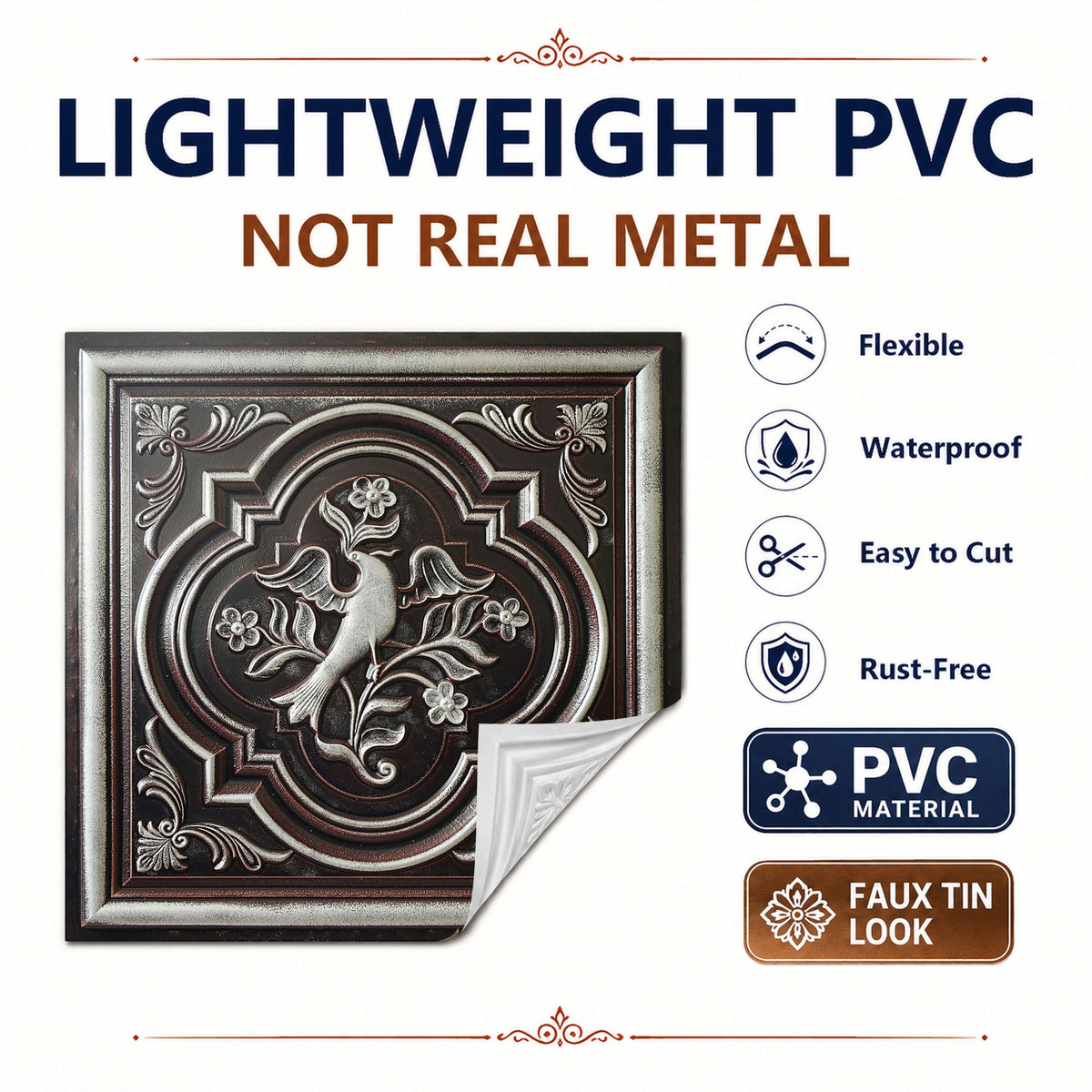 PAINTSDECOR PL39 Traditional silver ceiling tiles