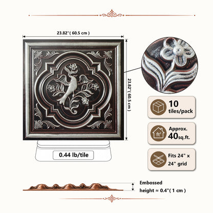 PAINTSDECOR PL39 Traditional silver ceiling tiles